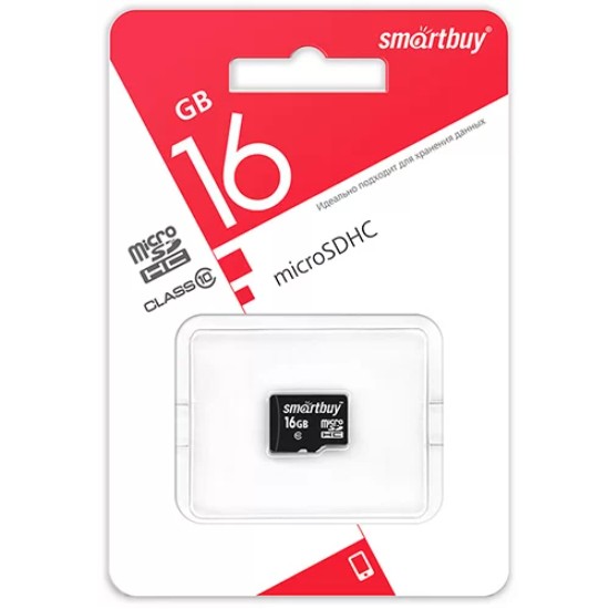 Карта памяти Smartbuy microSDHC Сlass 10 LE 16GB (SB16GBSDCL10-00LE )